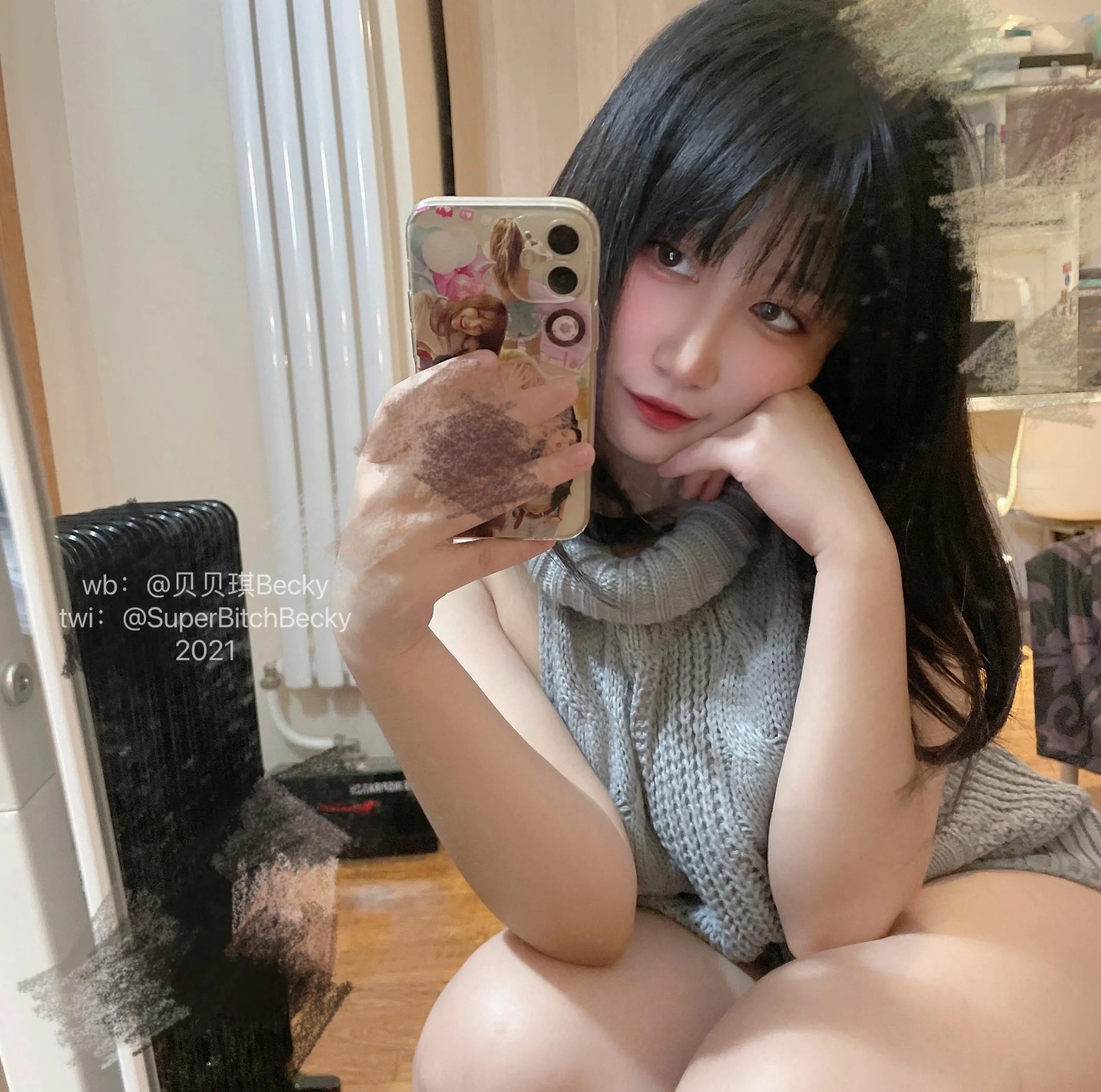 贝贝琪Becky – NO.019 对镜黑发辣妹 [105P]插图8